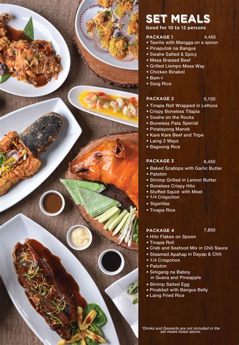 Mesa Menu .